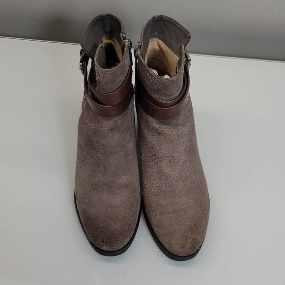 Michael Michael Kors Boots Size 6.5 Grey Brown Suede Leather Boho Artsy Hippie - Picture 2 of 11